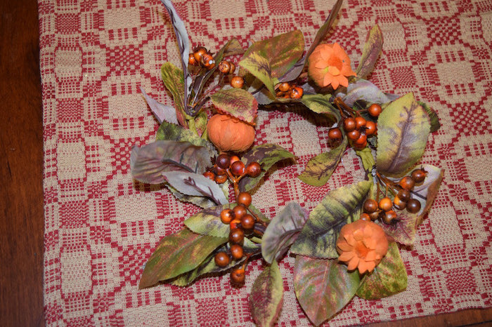4.5 in. Beech Leaf & Berry Candle Ring