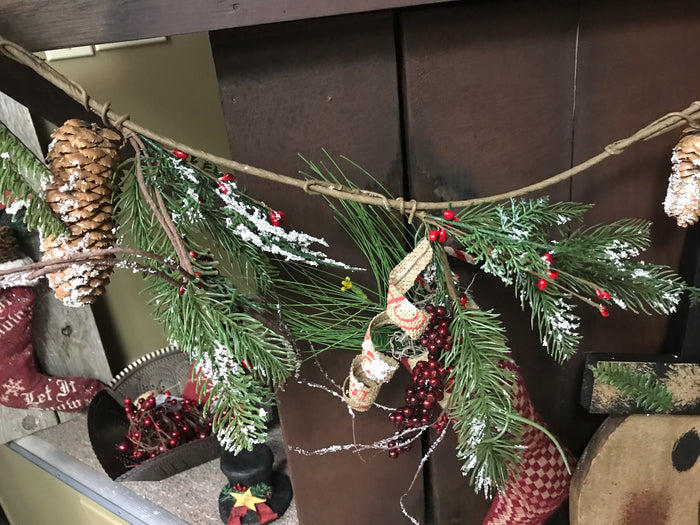 5' Christmas Burlap Curls Garland