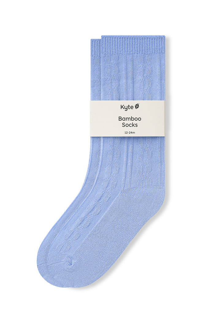 Knee High Socks in Lilac on a white background
