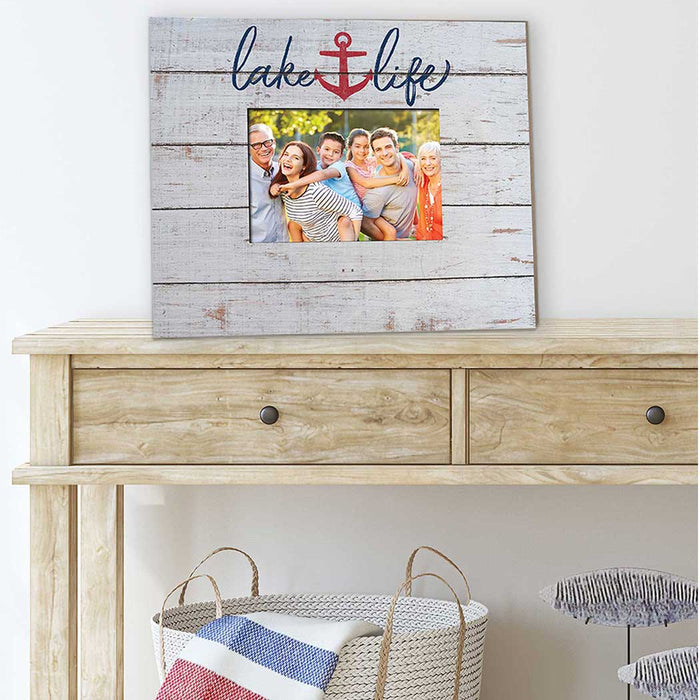 Lake Life Anchor Weathered Photo Frame