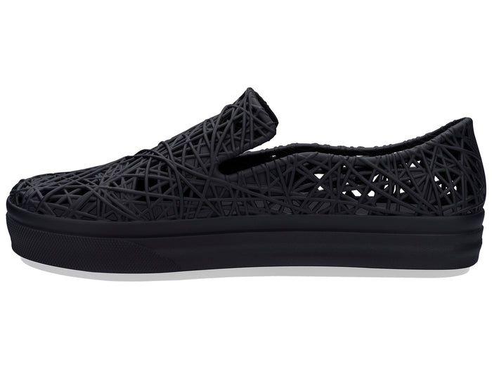 Melissa Campana casual slip-on unisex black sneaker with comfortable fit and stylish design