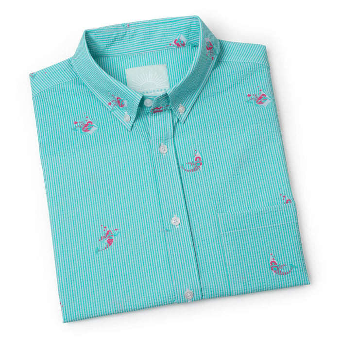 RSVLTS RSVLTS Mermaids _ Stretch Seersucker Short Sleeve Shirt