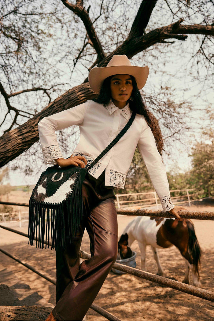 Mustang's Luck Leather And Hairon Bag