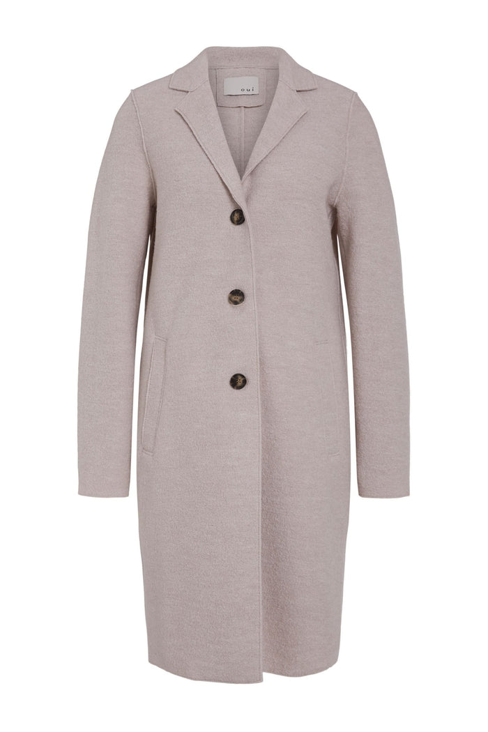 Oui 77627 Beige Coat Front | Dotique