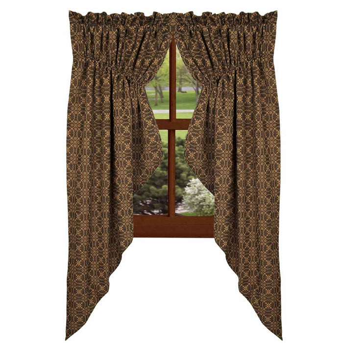 Raghu Gathered Swag 72x63 Marshfield Jacquard Black