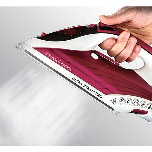 Russell Hobbs Ultra Steam Pro Iron - White & Red | 23990 (7649158955196)
