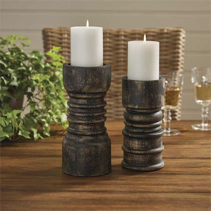 Rustic Candlestick Short Black