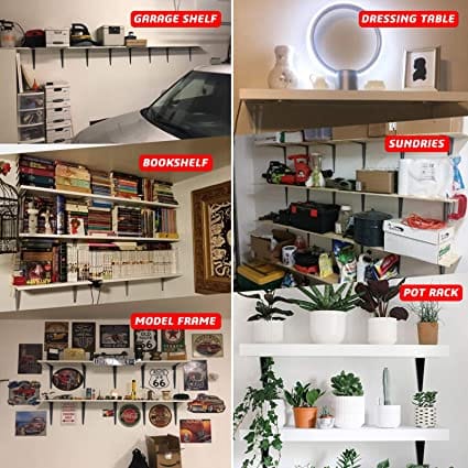 Shelf Brackets, Heavy Duty L Bracket Corner Brace Support, J Brackets Metal Joint Angle Bracket for Hanging, Floating Shelves Bracket for Shelf (1 Pair) - SHH033 MEGA