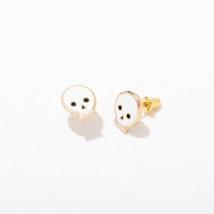 Skull Enamel Stud Earrings