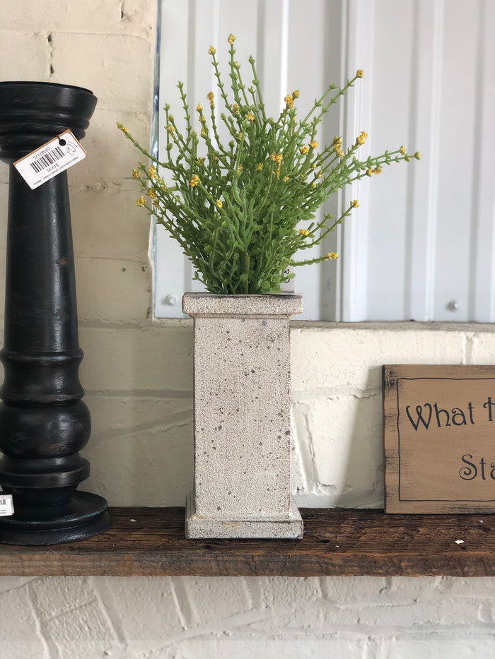 Whitewashed Metal Flower Box - Tall