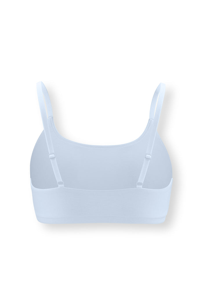 Back side of Women's Scoop Neck Bralette in Breeze on white background