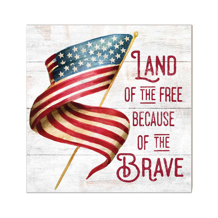 10x10 Land of the Free with Flag Sign