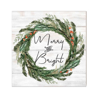 10x10 Merry and Bright Wreath Sign