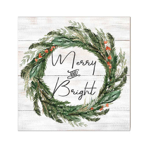 10x10 Merry and Bright Wreath Sign