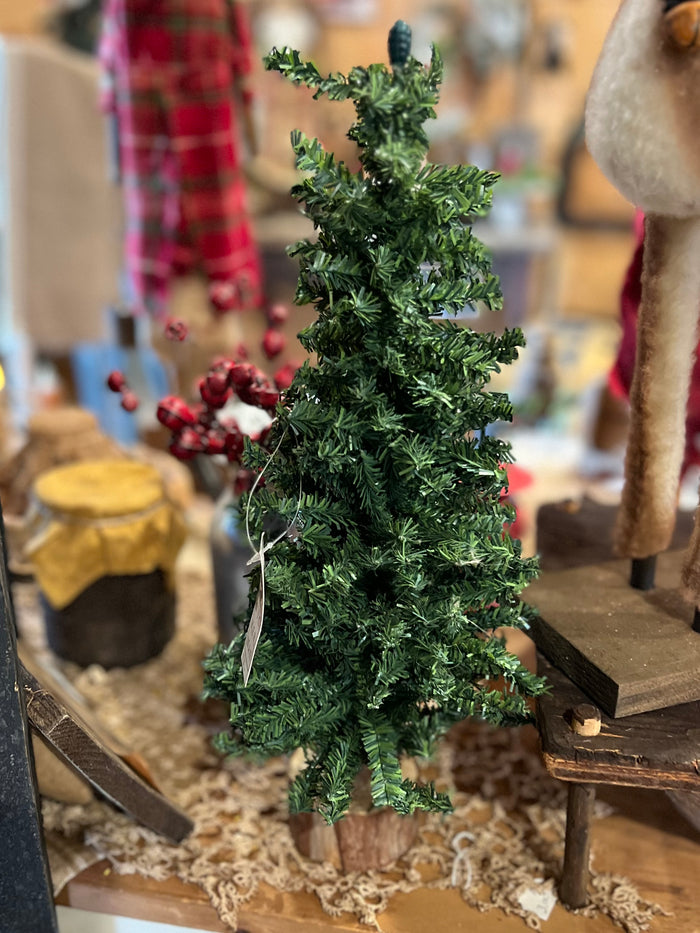 18" Mini Pine Tree w/ Wood Base