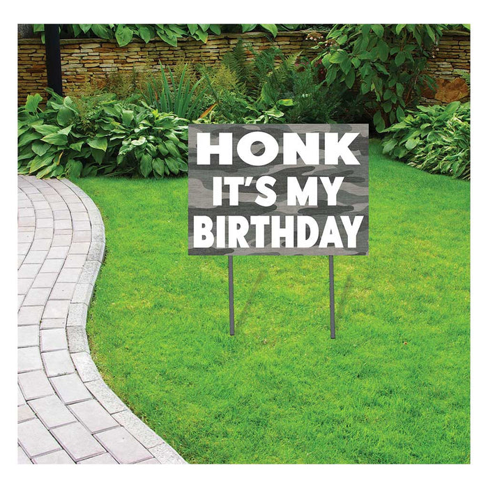 18x24 Honk It's My Birthday Camo Lawn Sign