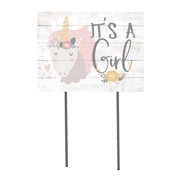 18x24 It's A Girl Unicorn Lawn Sign