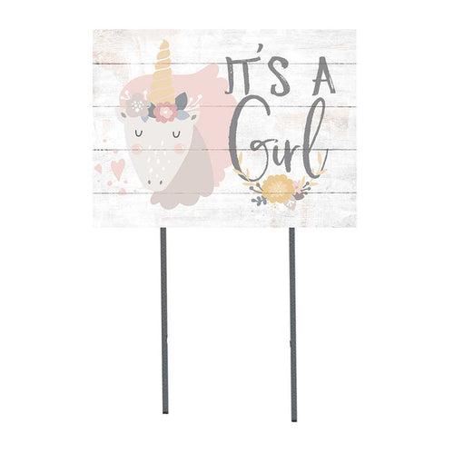 18x24 It's A Girl Unicorn Lawn Sign