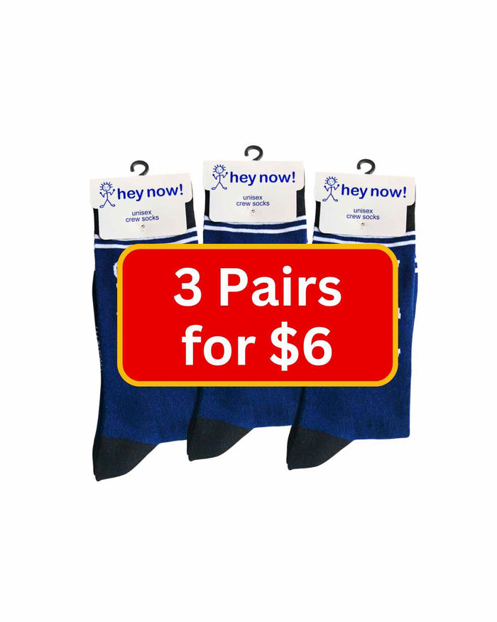 (3 Pairs) Big D Energy - Hey Now Unisex Crew Socks - Wholesale