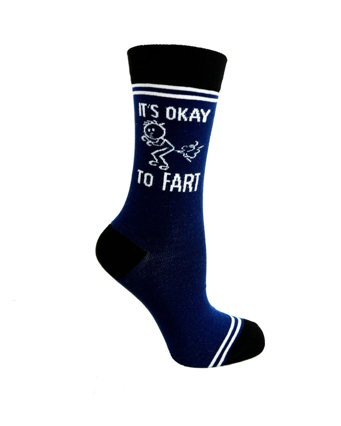 (3 Pairs) It’s Okay to Fart - Hey Now Unisex Crew Socks - Wholesale