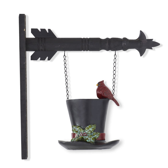9 Inch Black Resin Top Hat Vase w/Cardinal Arrow Replacement