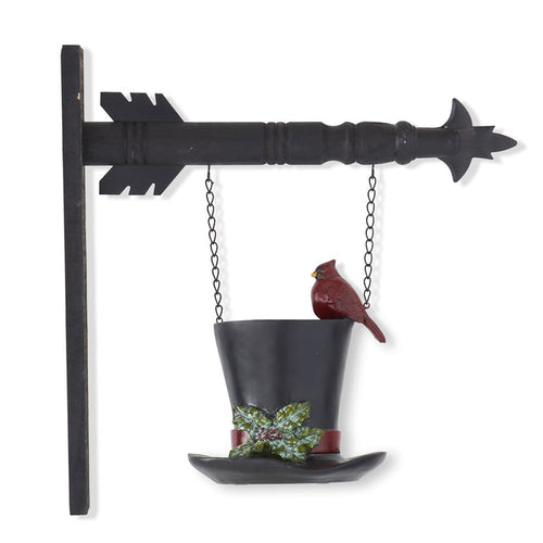 9 Inch Black Resin Top Hat Vase w/Cardinal Arrow Replacement