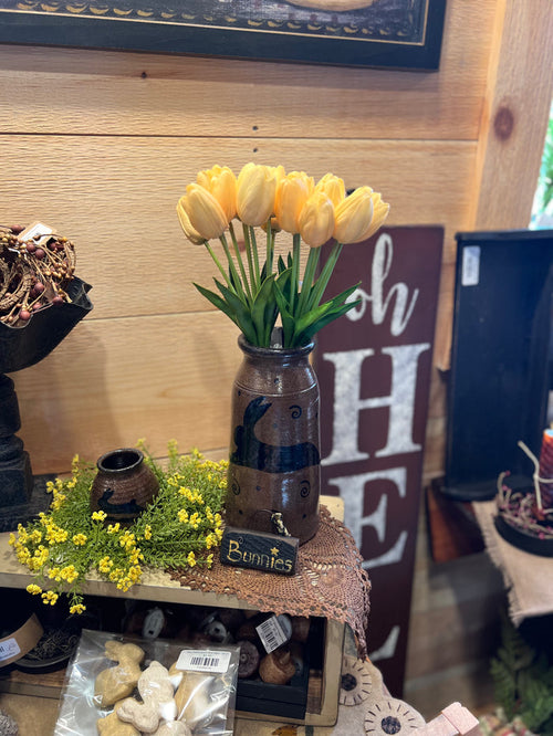 Real Feel Tulip Bundle - Butter Yellow 15"