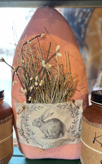 Fabic Egg with Vintage Label