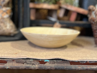 Antique White Painted & Distressed Wooden Bowl