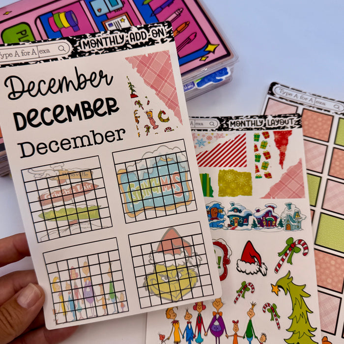 Mean One Monthly Layout Sticker Kit