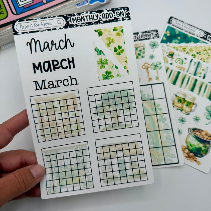 Lucky Lane Monthly Layout Sticker Kit