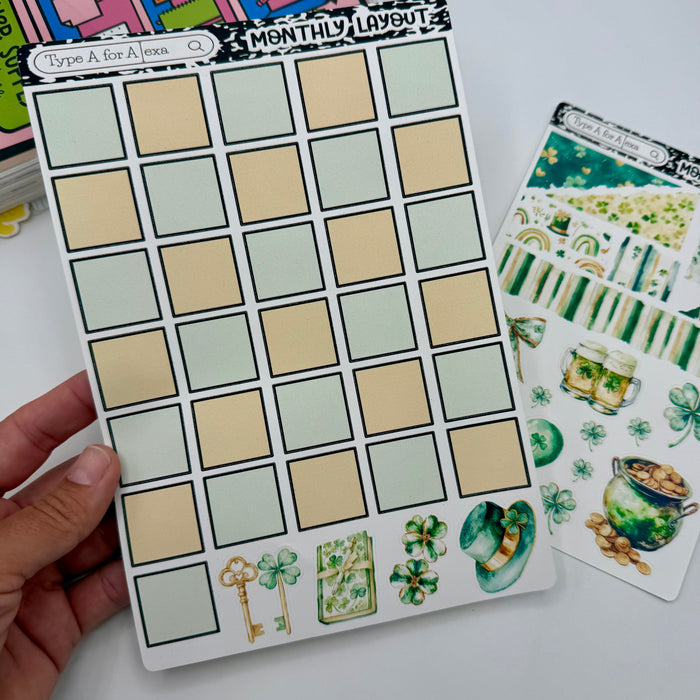 Lucky Lane Monthly Layout Sticker Kit