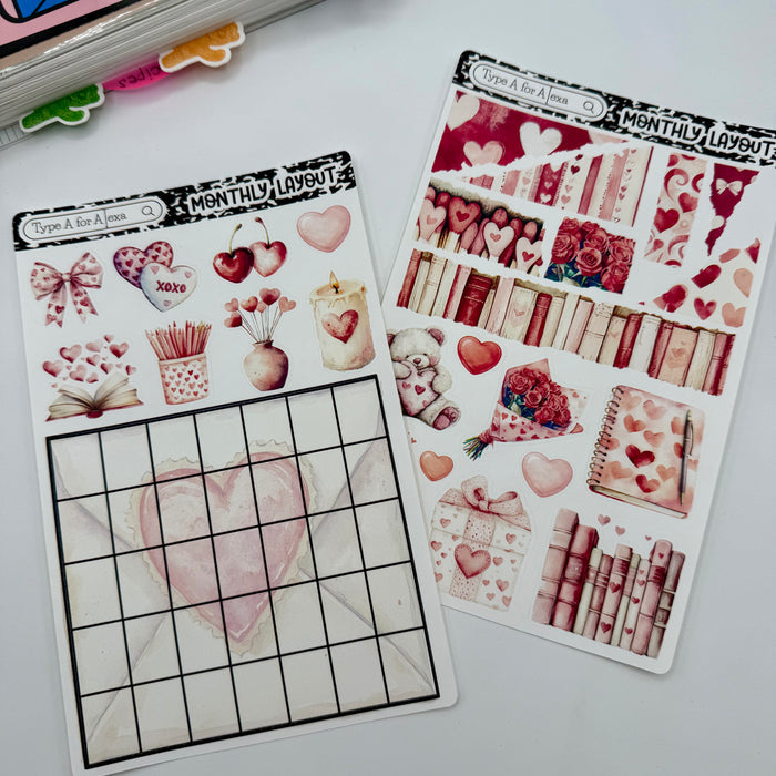 Love Letters Monthly Layout Sticker Kit