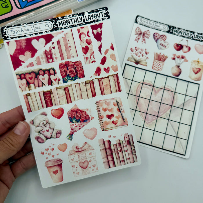 Love Letters Monthly Layout Sticker Kit