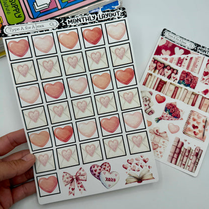 Love Letters Monthly Layout Sticker Kit