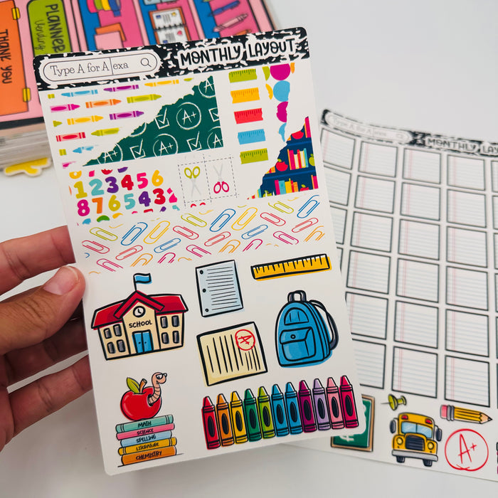 Back to School Monthly Layout Sticker Kit