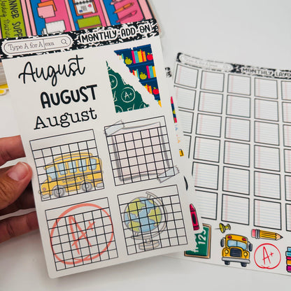 Back to School Monthly Layout Sticker Kit