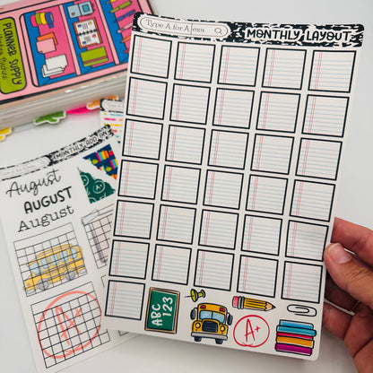 Back to School Monthly Layout Sticker Kit
