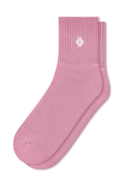 Adult Crew Socks in Apple Blossom on a white background
