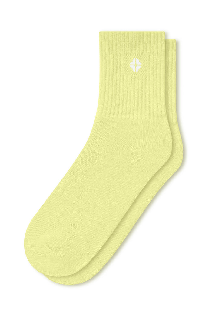 Adult Crew Socks in Citron on a white background