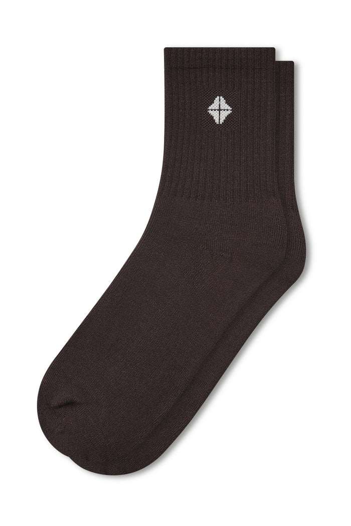 Adult Crew Socks in Espresso on a white background