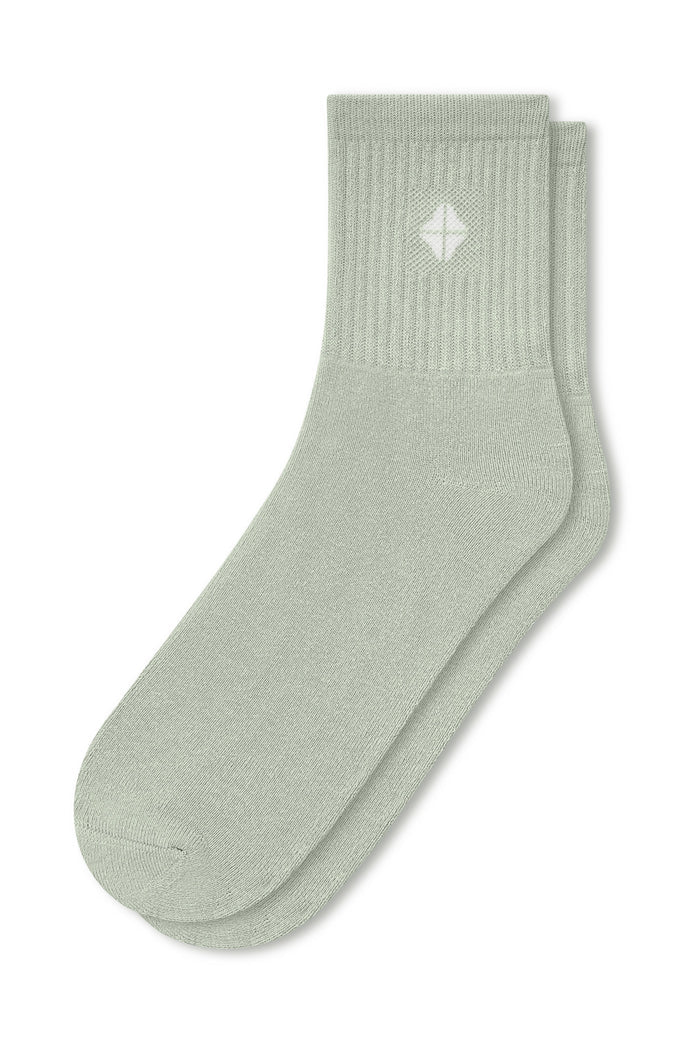Adult Crew Socks in Thyme on a white background