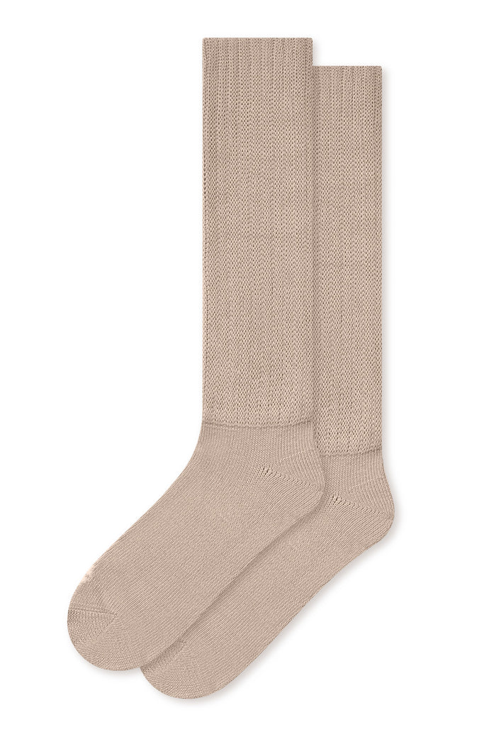 Adult Scrunch Socks in Bisque on a white background