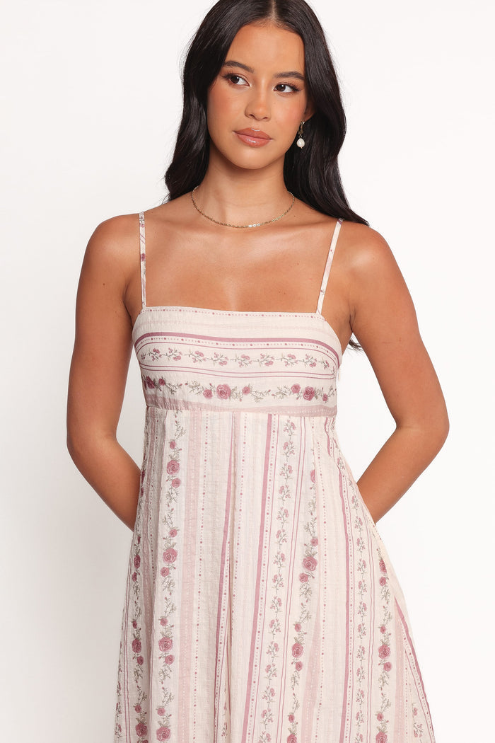 Petal and Pup USA DRESSES Amaris Maxi Dress - Ivory Mauve Floral