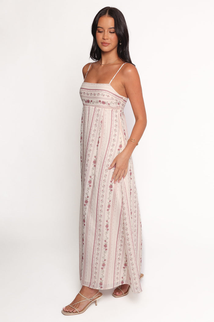 Petal and Pup USA DRESSES Amaris Maxi Dress - Ivory Mauve Floral