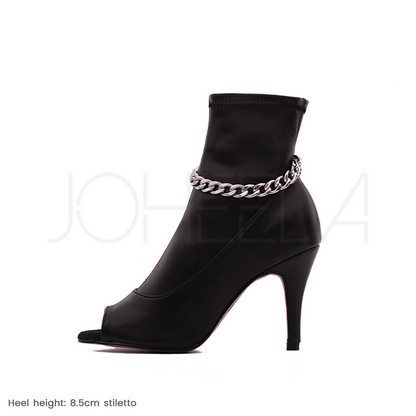 Ana - Chaînes argentées - Talons stilettos - Prête à expédier