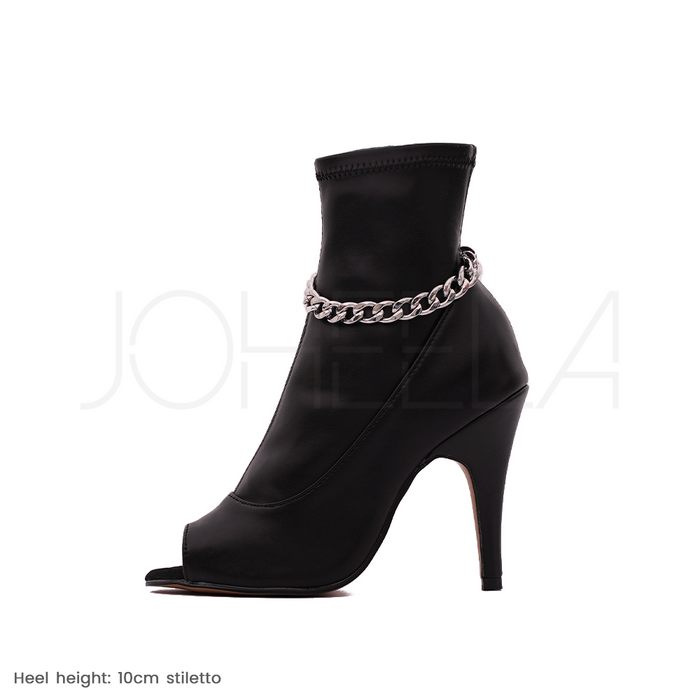 Ana - Chaînes argentées - Talons stilettos - Prête à expédier