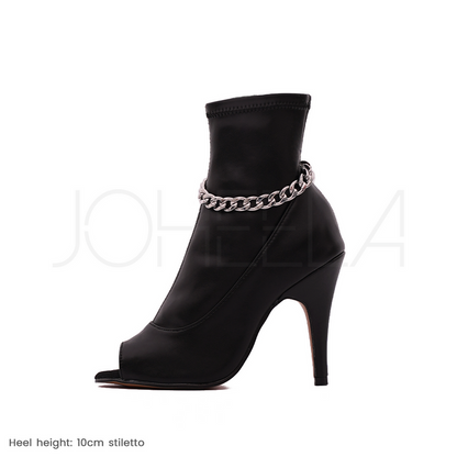 Ana - Chaînes argentées - Talons stilettos - Prête à expédier