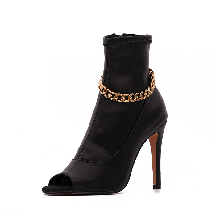 Ana - Chaînes dorées - Talons stilettos - Prête à expédier