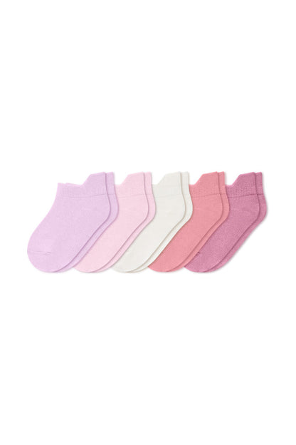 Ankle Socks Combo 5-Pack in Ballet set includes: Thistle, Sakura, Cloud, Crepe and Apple Blossom on a white background